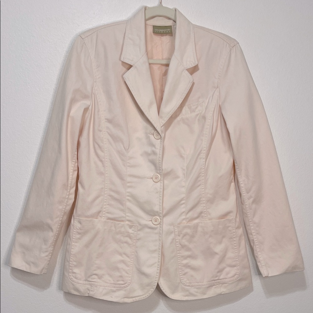 Liz Claiborne Blazer Blush 100% Cotton Size 4 PTP 19” EUC